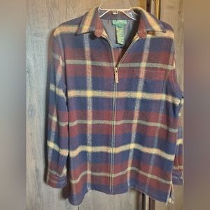 Ralph Lauren wool zipper front shirt jacket size XL plaid flannel 100% lambswool